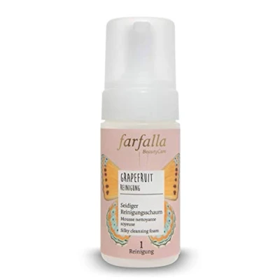Afbeelding van farfalla Grapefruit Reinigingsschuim, 120 ml, vitaliserende huidverzorging, met aloë vera en vitamine C, 100% biologische natuurlijke cosmetica, veganistisch dermatologisch getest