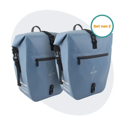 Afbeelding van Voltano Enkele Fietstas Set E bike Ice Blauw 46 Liter