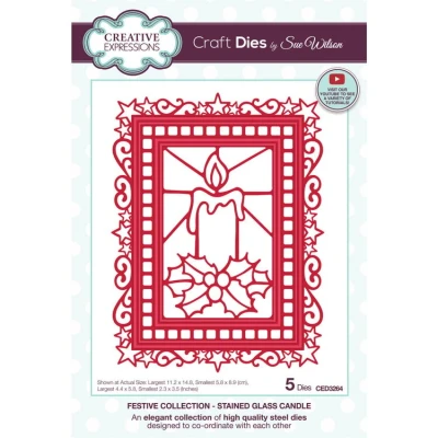 Afbeelding van Creative Expressions Festive Snijmal Stained Glass Candle