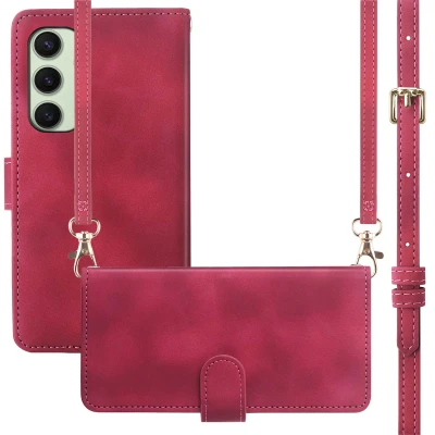 Afbeelding van Samsung Galaxy S24 FE Hoesje Kunstleder imoshion Koordhoesje/Bookcase Rood Telefoonhoesje