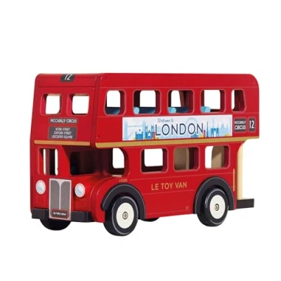 Afbeelding van Le Toy Van TV469 Cars &amp; Construction Double Decker Wooden Role Play Suitable for Girls and Boys Toys, London Bus