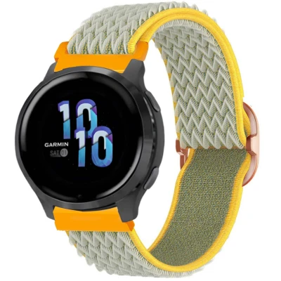 Afbeelding van Elastisch nylon bandje Universeel 22 mm aansluiting Groen / Geel iMoshion Textiel