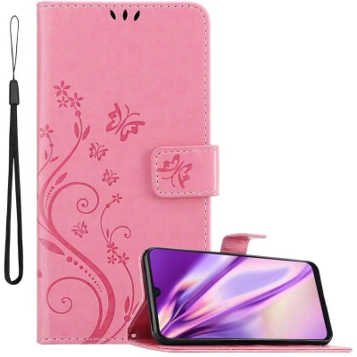 Afbeelding van Cadorabo Hoesje geschikt voor Samsung Galaxy A50 4G / A50s A30s in BLOEMEN ROZE Beschermhoes bloemmotief met magnetische sluiting, standfunctie en kaartsleuven Book Case Cover Etui