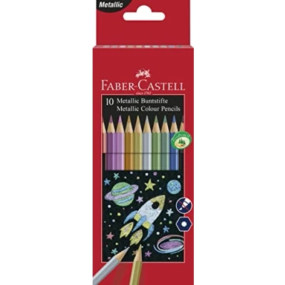 Afbeelding van Faber Castell 201583 Metallic kleurpotloden, etui van 10 stuks, meerdere kleuren