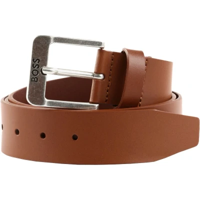 Afbeelding van BOSS Leren Riem Jemio Sz40 Leather Belt W115 Cognac Lichtbruin