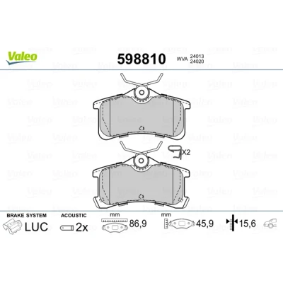 Afbeelding van Valeo Remblokset 598810