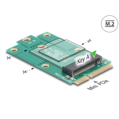 Afbeelding van Delock Adapter Mini PCIe Stecker zu M.2 Key A Slot HQ products