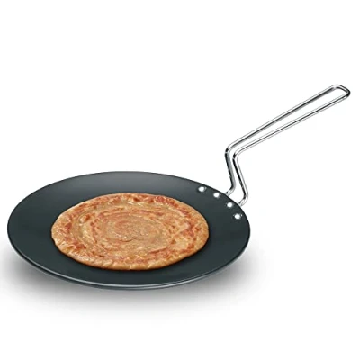 Afbeelding van HAWKINS Futura Harde geanodiseerde holle Tava bakplaat, 25,5 cm, 4,88 met stalen handgreep, 26 zwart