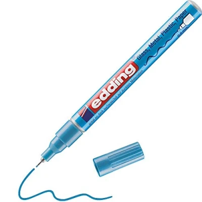 Afbeelding van Viltstift Edding 780 lakmarker rond 0.8mm metallic lichtblauw