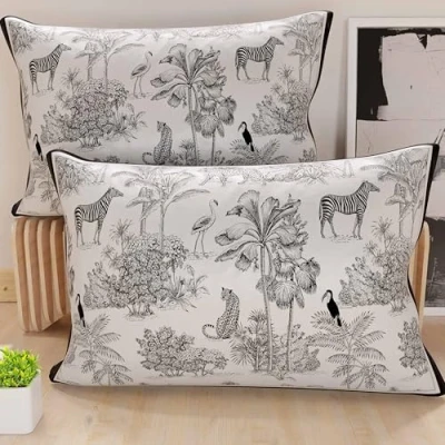 Afbeelding van PETTI Artigiani Italiani Paar kussenslopen 60 x 40 cm van microvezel, decoratief kussen voor slaapkamer, bank, woonkamer, set 2 kussenslopen, dierenkussensloop 02, 100% Made in Italy