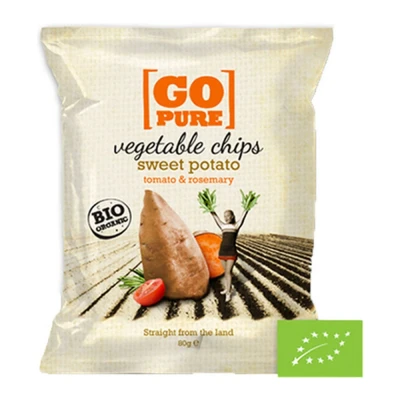 Afbeelding van Go Pure Vegetable Chips Sweet Potato Groot Bio 6 x 80 gram