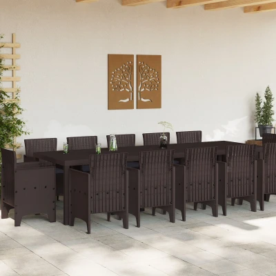 Afbeelding van vidaXL 13 delige tuinset met kussens in bruin poly rattan