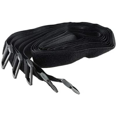 Afbeelding van Klittenband met oogje, pak van 5 80x3cm, zwart