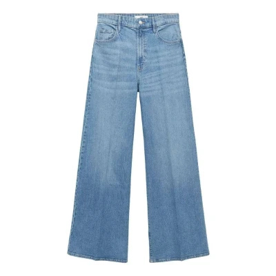 Afbeelding van Mango high waist wide leg jeans light blue denim