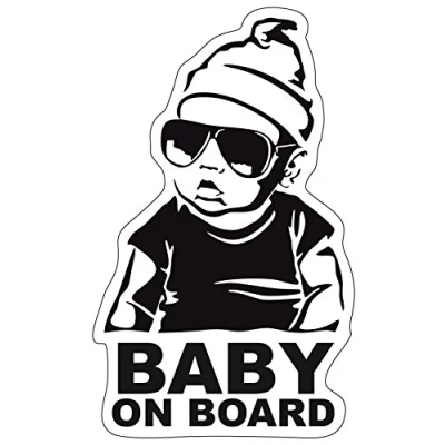 Afbeelding van Finest Folia Hangover R042 baby on Board sticker, 12 x 7 cm, autosticker, uv bestendig, weerbestendig, waterdicht, (jongen, board)