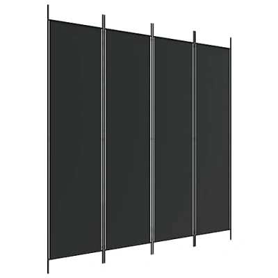 Afbeelding van vidaXL Kamerscherm met 4 panelen 200x200 cm stof zwart
