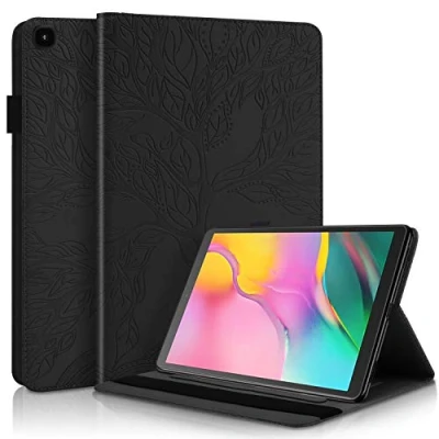 Afbeelding van Succtop Galaxy Tab A 2019 10,1 inch hoesje PU lederen hoes flip standaard functie portemonnee tablet beschermhoes met kaartsleuf, penhouder voor Samsung SM T510/SM T515