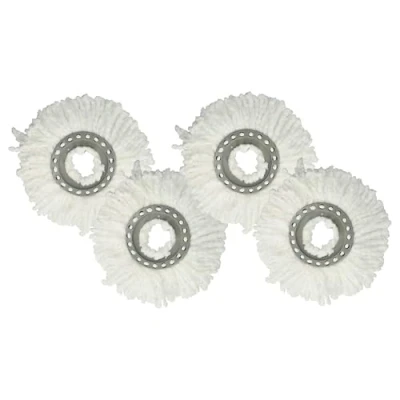 Afbeelding van vhbw 4 x wisserovertrek compatibel met Leifheit Clean Twist Mop, Disc Mop dweilmop, reservekop, microvezel, wit