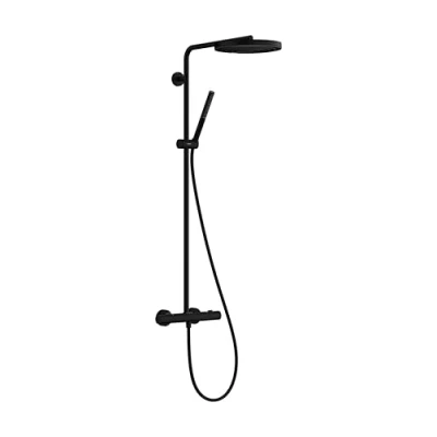 Afbeelding van hansgrohe pulsify s puro showerpipe 260 1jet met thermostaat mat zwart 24222670