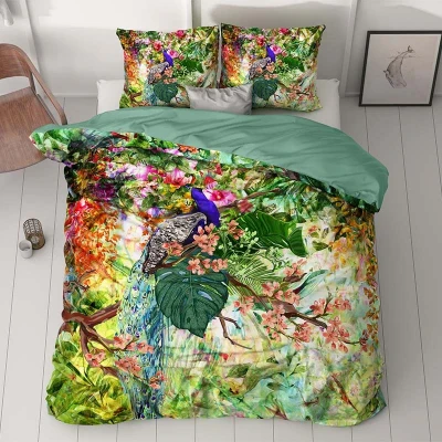 Afbeelding van Dekbedovertrek Jalaina Eenpersoons (140x200 cm) Groen Polyester Dessin: Dieren, Natuur Sleeptime Dekbed Discounter.nl