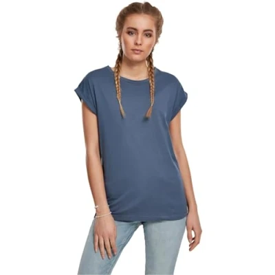 Afbeelding van Urban Classics Extended Shoulder Tshirt basic, Dames, Maat: 3XL, Vintageblue