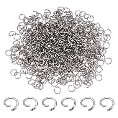 Afbeelding van PandaHall 480 stuks springringen van roestvrij staal, 5 mm, open verbindingsringen, metalen connectoren, accessoires voor sieraden het maken sieraden, armband, halsketting, oorbellen