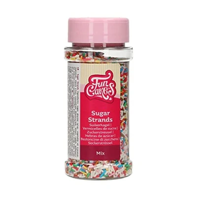 Afbeelding van FunCakes Sugar Strands Kleurenmix 80g Sprinkles Taartdecoratie