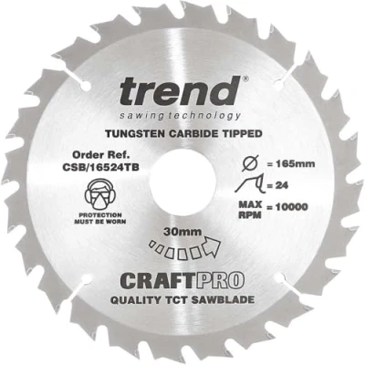 Afbeelding van Trend CSB/16524TB Ambachtelijke zaagblad 165MM X24T X30 dun