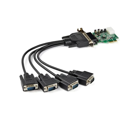 Afbeelding van StarTech.com 4 poorts PCI Express RS232 seriële adapterkaart 16950 UART low profile