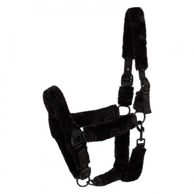 Afbeelding van Horse Guard Halster Clint Faux Fur HG Zwart