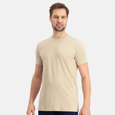 Afbeelding van Bamboo Basics ondershirt Ruben met bamboe (set van 2) beige