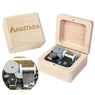Afbeelding van Sinzyo Anastasia Once upon a december Muziekdoos Vintage Houten Kerstmis Valentijnsdag Verjaardagscadeau (Esdoornhouten kist)