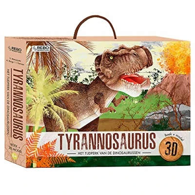 Afbeelding van Uitgeverij rebo dino tyrannosaurus boek + 3D model