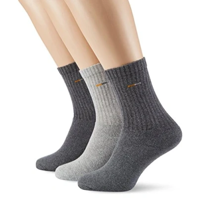 Afbeelding van Camano Unisex 3 pack sportsokken Basic met comfortabele band dames en heren kousen, grijs (Grey 10), 39 42 EU