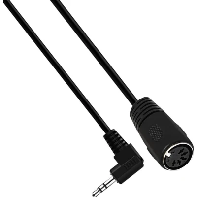 Afbeelding van DIN 5 pins (v) 3,5mm Jack (m) haaks audiokabel / zwart 3 meter