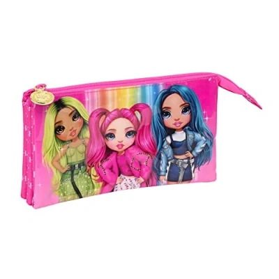 Afbeelding van Pennenetui met 3 vakken Rainbow High Fuchsia (22 x 12 cm)