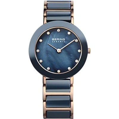 Afbeelding van BERING dameshorloge quartz uurwerk Keramiekcollectie met roestvrij staal/keramiek en saffierglas 11429 767 polshorloges