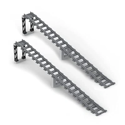 Afbeelding van YLtremker Technik Spoorrails bouwsteen, 2 delige set trein, power functieset, city, rails, accessoires, klembouwstenen