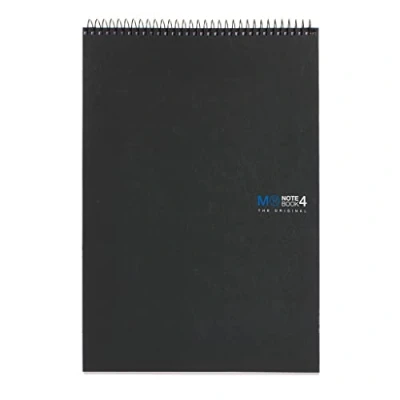 Afbeelding van Miquelrius Notitieboek A4, Notebook The Original, 4 gekleurde strepen, 120 vellen geruit, 5 mm, papier 70 g/m², gaten, compacte kartonnen omslag, zwart