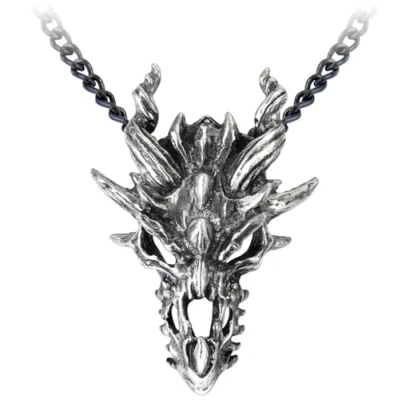 Afbeelding van Alchemy Gothic Ketting DRAGON SKULL Zilverkleurig