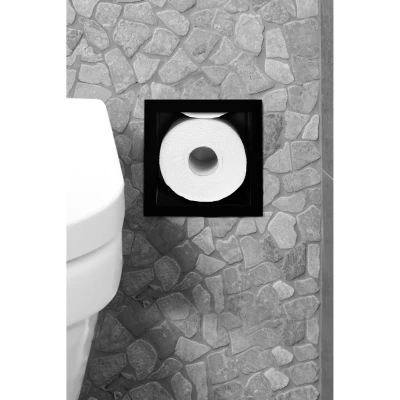 Afbeelding van LoooX Closed Inbouw Reserverolhouder 17.3x74x14cm 6 rollen Mat Zwart