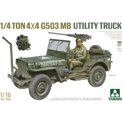 Afbeelding van 1:16 Takom 1016 1/4 Ton 4x4 G503 MB Utility Truck Plastic Modelbouwpakket