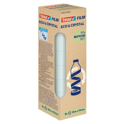 Afbeelding van Plakband Tesa eco&amp;crystal 59043 19mmx10m transparant 8 rollen