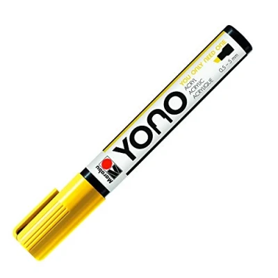 Afbeelding van Marabu 12400102019 YONO marker, geel 019, veelzijdige acrylstift met Japanse wigvormige punt 0,5 5 mm, waterbasis, lichtecht en waterbestendig, voor bijna alle ondergronden