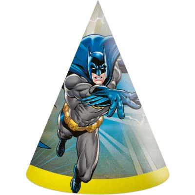 Afbeelding van Procos Dc Comics Batman Superheld Feesthoedjes feestmutsen Punthoedjes Karton 6 Stuks Kinderfeest Verjaardag.