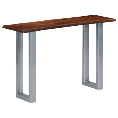 Afbeelding van Wandtafel 115x35x76 cm massief acaciahout en ijzer