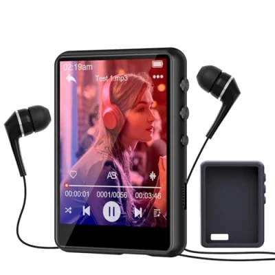 Afbeelding van 64 GB MP3 speler, Bluetooth 5.3 hifi muziekspeler, 2,4 inch touchscreen, speler met luidspreker recorder, FM radio, kinderMP3 ondersteuning voor maximaal 128 (grijs