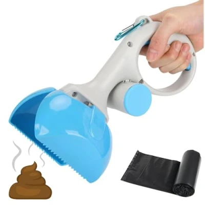 Afbeelding van . Niet giftige ABS Kakschep, Lichtgewicht en Duurzaam, met Haak Zakdispenser, Draagbaar voor Huisdieren. Inclusief 1 Rol Zakken.
