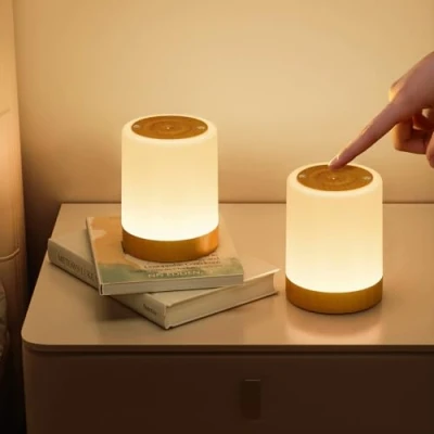 Afbeelding van NIWOHOM Set van 2 Bedlampje Touch Dimbaar, Tafellamp op Oplaadbare Batterij met 5 modi en 256 RGB Kleurveranderingen, Warm Nachtlicht Timer voor Slaapkamer Woonkamer