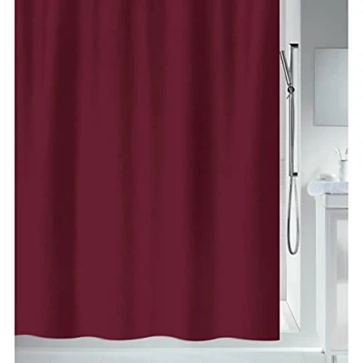 Afbeelding van Spirella Anti schimmel douchegordijn &quot;Primo&quot; antibacterieel, wasbaar, waterdicht polyester, 180 x cm, bordeauxrood